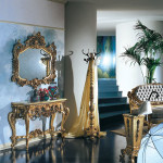 Изящная позолота для мебели в прихожую в стиле барокко