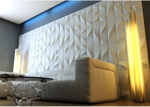 Необычное дизайнерское решение оформления стены с помощью 3д панелей