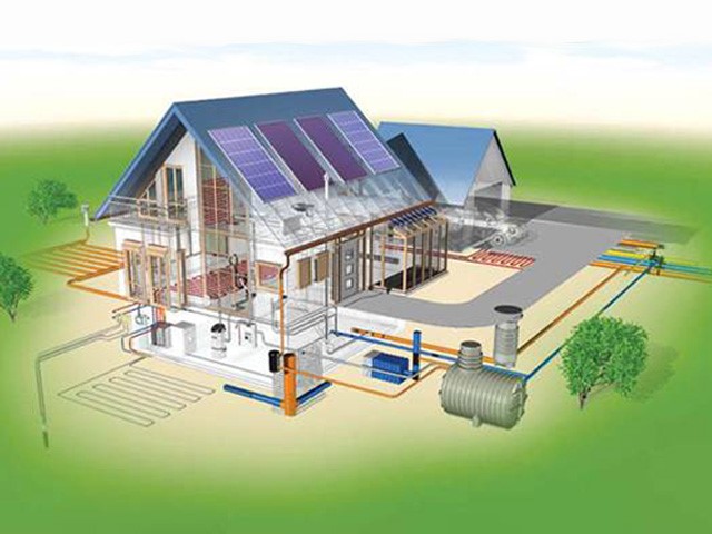 Схема внутренних и внешних инженерных систем для дома