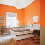Сочные оранжевые стены в прихожей