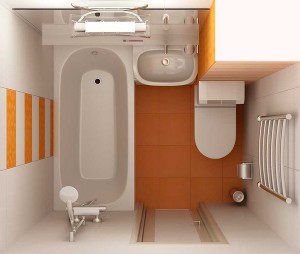Компактное размещение сантехники в ванной 5 кв.м.