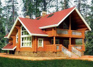 Красивый проект деревянного дома с балконом