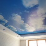 Натяжной потолок с рисунком неба