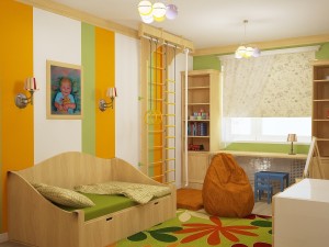 Сдержанный и красивый интерьер детской комнаты