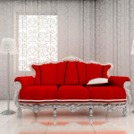 Красный изящный диван