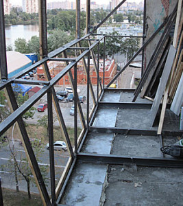 Создание выноса балкона