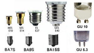 Основные типы цоколей светодиодной лампы
